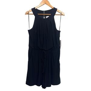 Emma & Michele Size Medium Navy Blue Sleeveless Romper Blouson Easy Care